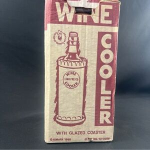 Vintage HiMark Terra Cotta Wine Cooler Glazed Coaster Set NIB 1980 Like New